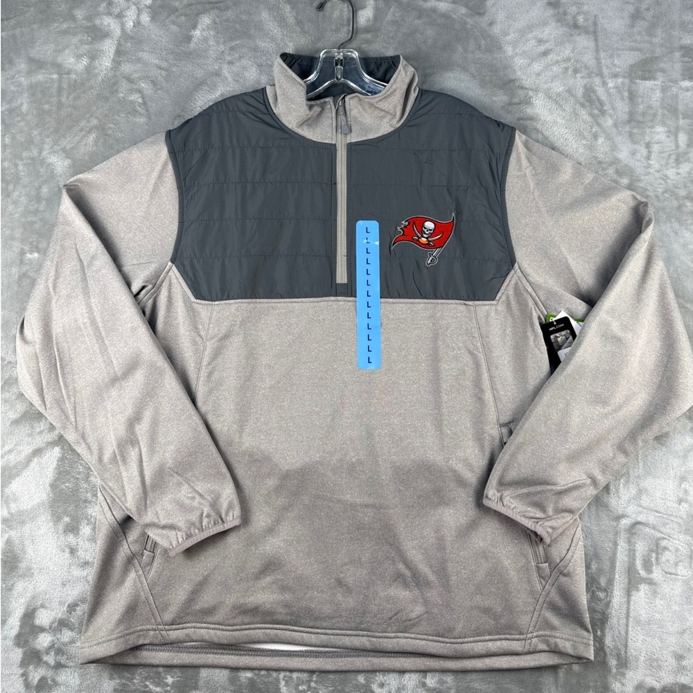 Tampa Bay Buccaneers Pullover Mens Large Pathfinder Charcoal Grey NFL NEW